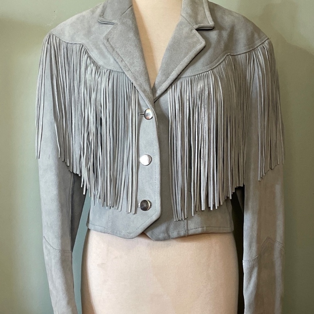 Vintage Pioneer Wear Cropped Fringe Jacket